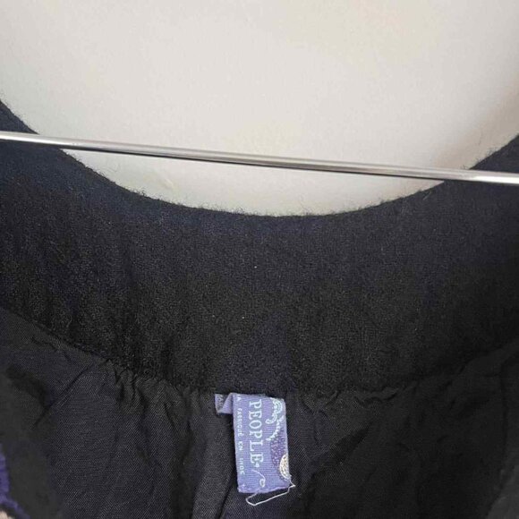 Free People Wool Embroidered Black Mini Dress Size 0 XS - Picture 4 of 5